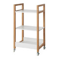 GoodHome Bathroom Trolley Nantua, white/wood