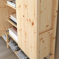 IVAR 3 sections/shelves/cabinet, pine, 259x30x124 cm