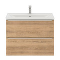 Goodhome Wall-mounted Basin Cabinet Imandra Slim 80cm, oak