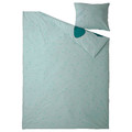 BLÅVINGAD Duvet cover and pillowcase, turtle pattern/turquoise, 150x200/50x60 cm