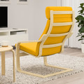 POÄNG Armchair, birch veneer/Skiftebo yellow