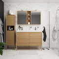 GoodHome Basin Cabinet with Drawers Avela 120 cm, oak effect