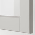 METOD Wall cabinet w shelves/2 glass drs, white/Lerhyttan light grey, 60x60 cm