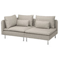 SÖDERHAMN 3-seat sofa, with open end/Fridtuna light beige