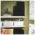 TJENA Storage box with lid, black, 18x25x15 cm