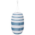 SOLVINDEN LED solar-powered pendant lamp, outdoor oval/blue stripe, 43 cm