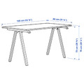TROTTEN Desk, beige/white, 140x80 cm