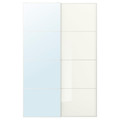 AULI / FÄRVIK Pair of sliding doors, mirror glass/white glass, 150x236 cm