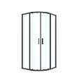 GoodHome Shower Enclosure Ledava, semi-circular, 90 x 90 x 185 cm, matt black/transparent