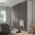 PAX/MERÅKER Wardrobe, white/dark grey, 200x60x236 cm