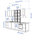 ENHET Kitchen, white/oak effect white, 323x63.5x241 cm