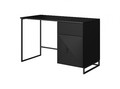 Desk with Drawer Asha 120 cm, matt black, black frame