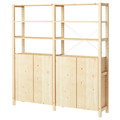 IVAR 2 sections/shelves/cabinet, pine, 174x30x179 cm