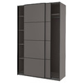 PAX / MEHAMN Wardrobe, dark grey/double sided dark grey, 150x66x236 cm