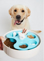 Spin Interactive Slow Feed Bowl for Dogs - Palette/Spin, white-blue