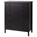 KOPPANG Chest of 5 drawers, black-brown, 90x114 cm