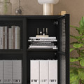 IVAR Cabinet with doors, pine/black mesh, 89x30x124 cm