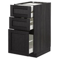 METOD/MAXIMERA Base cb 3 frnts/2 low/1 md/1 hi drw, black/Lerhyttan black stained, 40x61.9x88 cm