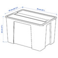 SAMLA Box with lid, transparent, 79x57x43 cm/130 l