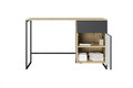 Desk with Drawer Asha 120 cm, artisan, matt rivier stone, black frame