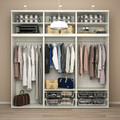 PLATSA Wardrobe with 6 sliding doors, white Larkollen/dark grey, 180x57x221 cm