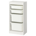 TROFAST Storage combination with boxes, white/white, 46x30x94 cm