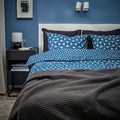 ÄNGSNEJLIKA Duvet cover and 2 pillowcases, dark blue/light blue, 200x200/50x60 cm