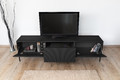 TV Cabinet Nicole 200 cm, matt black, black legs