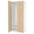 PAX / BERGSBO Wardrobe, white/white stained oak effect, 100x60x236 cm