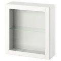 BESTÅ Wall-mounted cabinet combination, white/Ostvik white, 60x22x64 cm