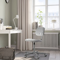 BLECKBERGET Swivel chair, Klovsta white/grey