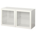 BESTÅ Wall-mounted cabinet combination, white/Sindvik clear glass, 120x42x64 cm
