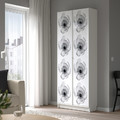 BILLY / HÖGBO Bookcase with glass doors, white, 80x30x202 cm