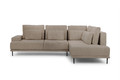 Corner Sofa-Bed Right Nicole L Crown 3 Antelope/black legs, beige