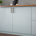 KALLARP Door, high-gloss light grey-blue, 40x140 cm