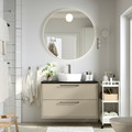 HAVBÄCK / TÖRNVIKEN Wash-stnd w drawers/wash-basin/tap, beige/black marble effect, 102x49x79 cm