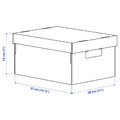 PINGLA Box with lid, black/natural, 28x37x18 cm, 2 pack