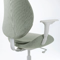 HATTEFJÄLL Office chair with armrests, Gunnared light green/white
