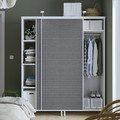 PLATSA Wardrobe with 2 sliding doors, white Larkollen/dark grey, 160x57x191 cm