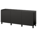 BESTÅ Storage combination with doors, black-brown/Hammarsmed/Stubbarp anthracite, 180x42x74 cm