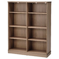 LANESUND Bookcase, grey-brown, 121x37x152cm