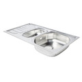 Steel Kitchen Sink Turing 1.5 Bowl with Drainer, satin