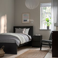MALM Bed frame with mattress, black-brown/Vesteröy medium firm, 90x200 cm