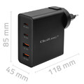 Qoltec Wall Charger EU Plug GaN POWER PRO 2xUSB C, 2xUSB, 130W