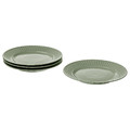 STRIMMIG Plate, stoneware pale grey-green, 27 cm