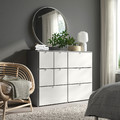 VISTHUS Chest of 8 drawers, grey/white, 122x96 cm