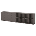 EKET Cabinet combination with feet, dark grey/dark grey, 280x35x72 cm