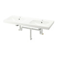 ORRSJÖN Double wash-basin with water trap, white, 122x49 cm