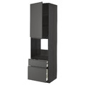 METOD / MAXIMERA Hi cab f ov w dr/2 frnt/1 m/1 h drw, black/Voxtorp dark grey, 60x60x220 cm