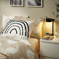 KLYNNETÅG Duvet cover and pillowcase, beige/white/dotted, 150x200/50x60 cm